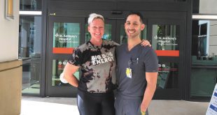 Lara Warn was excited to reunite with Jason Levine, MD, the cardiologist who performed the life-saving procedure last fall when she came to the hospital suffering a massive heart attack.
